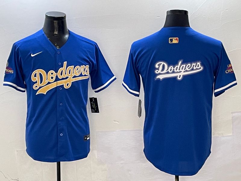 Men Los Angeles Dodgers Blank Blue Champion gold character 2025 Nike MLB Jersey style 13->los angeles dodgers->MLB Jersey